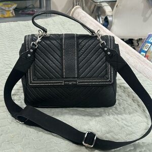 Karl Lagerfeld Black Chevron Shoulder Bag